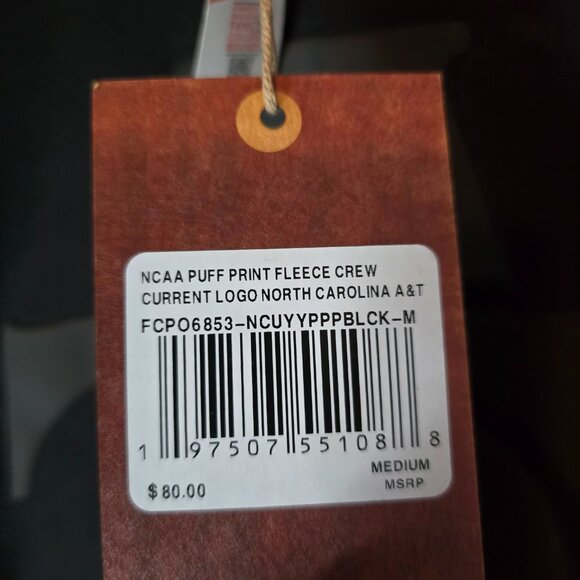 North Carolina A&T Aggies Mitchell & Ness Puff Print Fleece Pullover Sweatshirt - Picture 6 of 7